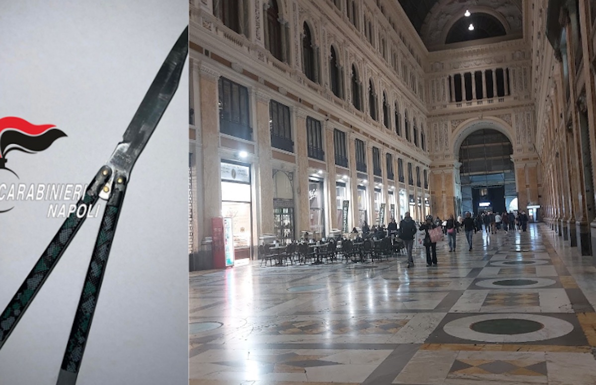 12enne di Napoli sorpreso con coltello nella Galleria Umberto: fermato.